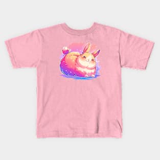 Happy chubby bunny with vivid colors Kids T-Shirt